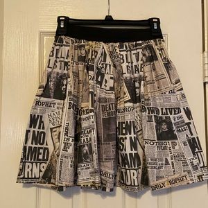 Harry Potter Daily Prophet Newspaper Circle Skirt.